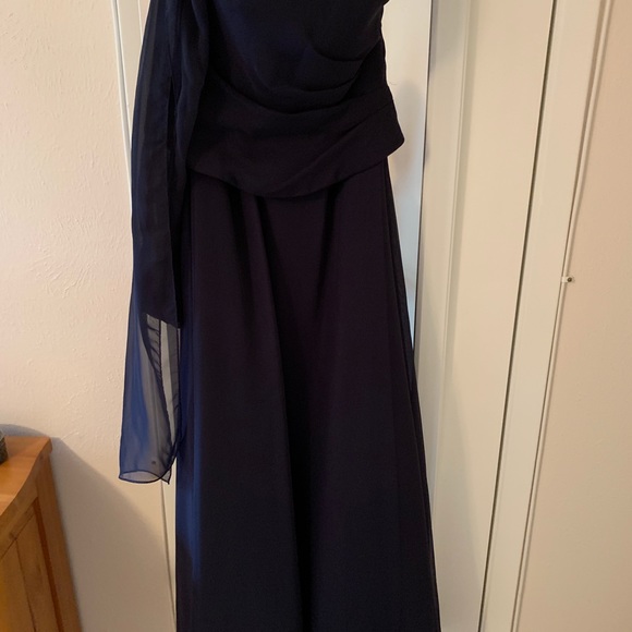 Beautiful Mori Lee Navy Blue Long Formal Dress Mother of the Bride - Picture 7 of 8